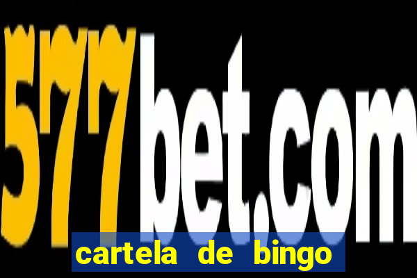 cartela de bingo cha de bebe